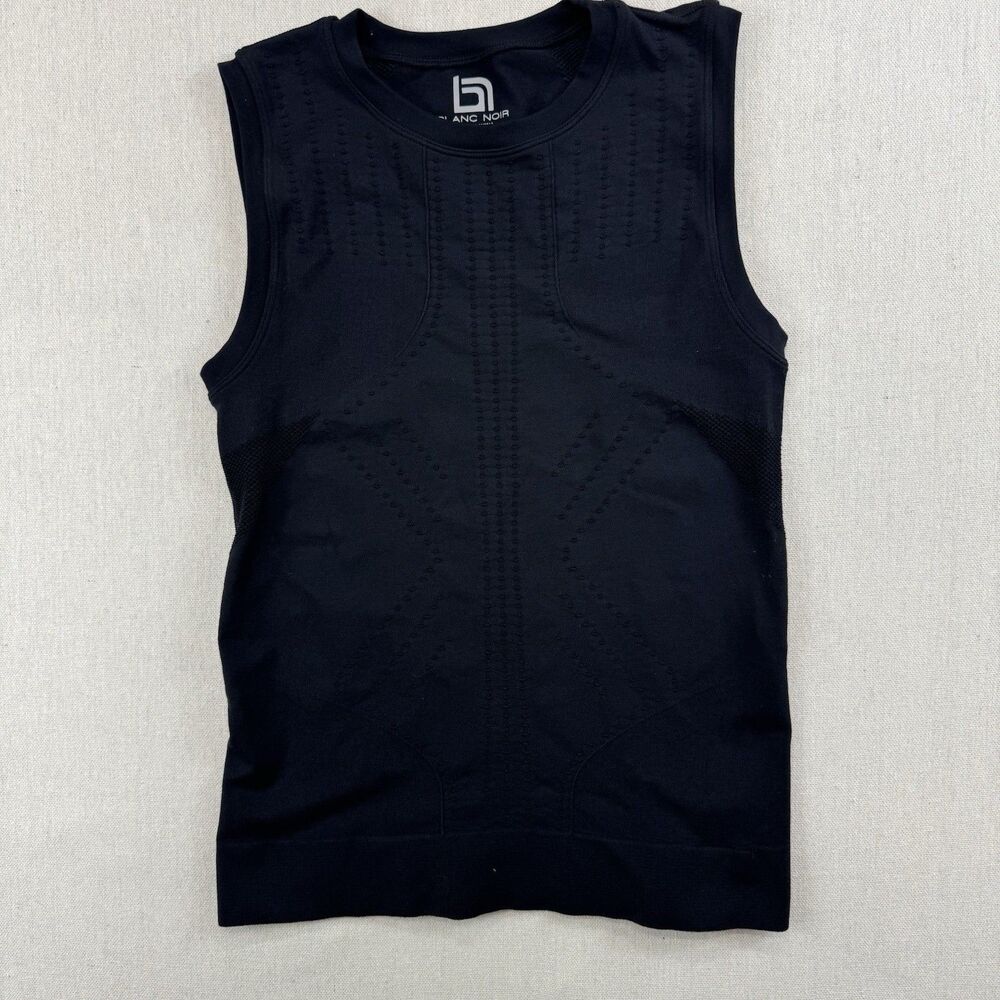 Blanc Noir Seamless Compression Tank Top Black Sleeveless Athletic Womens M